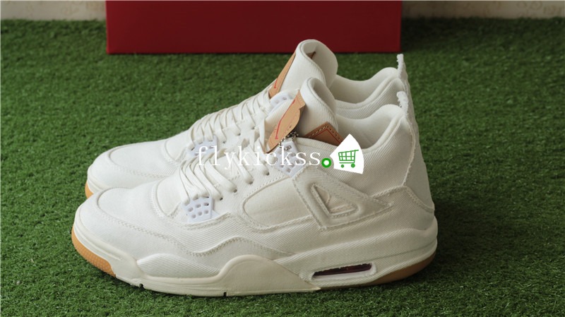 Best Version Levis x Air Jordan 4 Denim White